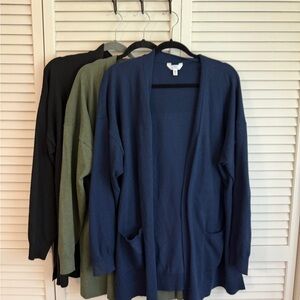 Three Time and Tru Open-Front Cardigans